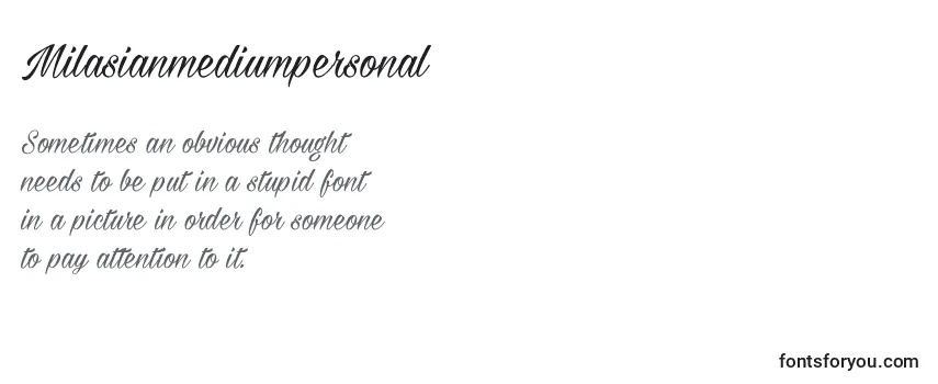 Review of the Milasianmediumpersonal Font