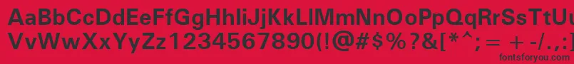 Czcionka Unvr65x – czarne czcionki na czerwonym tle