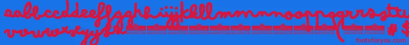 BimboJumboTrial Font – Red Fonts on Blue Background