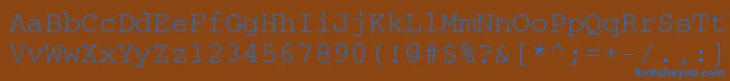 Czcionka Couriergtt – niebieskie czcionki na brązowym tle
