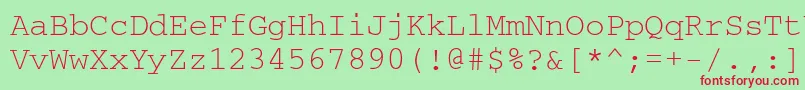 Couriergtt Font – Red Fonts on Green Background