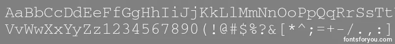 フォントCouriergtt – 灰色の背景に白い文字