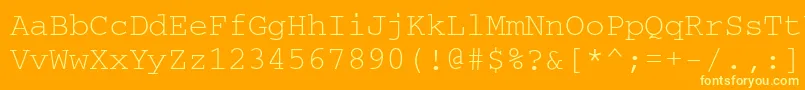 Couriergtt Font – Yellow Fonts on Orange Background