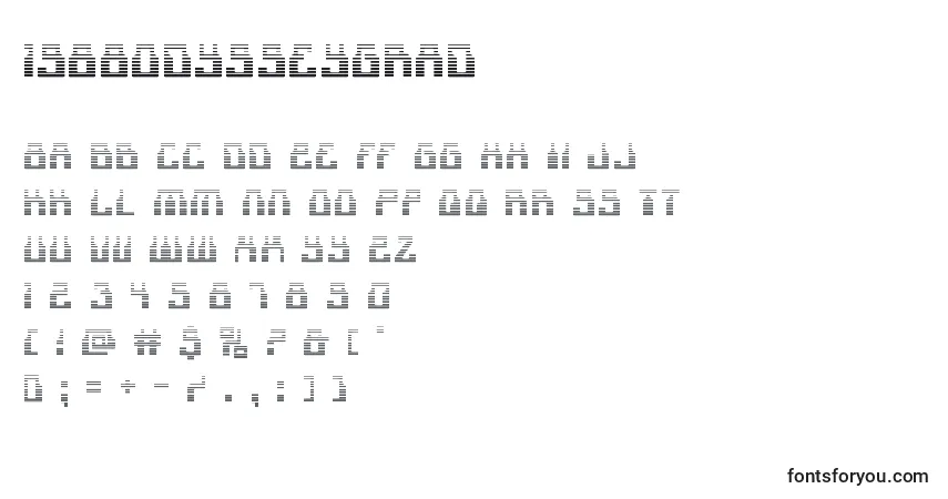Czcionka 1968odysseygrad – alfabet, cyfry, specjalne znaki