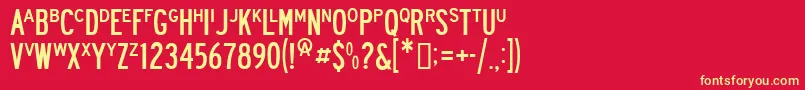 Roadway ffy Font – Yellow Fonts on Red Background