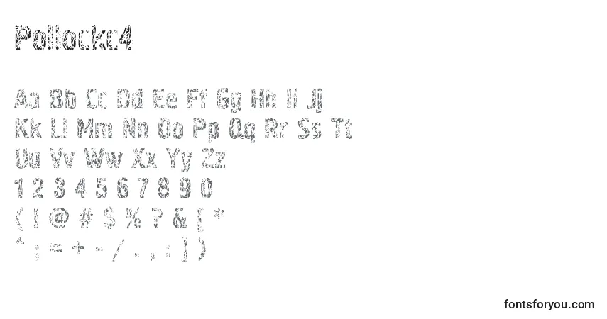 Czcionka Pollockc4 – alfabet, cyfry, specjalne znaki