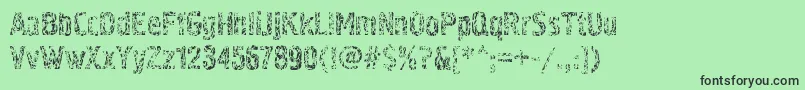 Pollockc4-fontti – mustat fontit vihreällä taustalla
