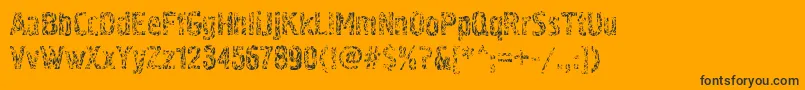 Pollockc4-fontti – mustat fontit oranssilla taustalla