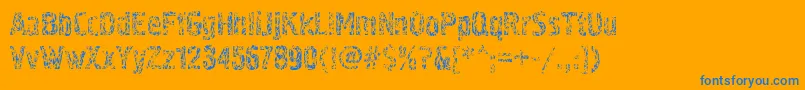 Pollockc4 Font – Blue Fonts on Orange Background