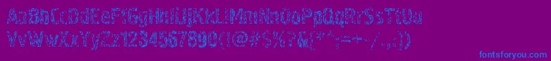 Pollockc4-fontti – siniset fontit violetilla taustalla