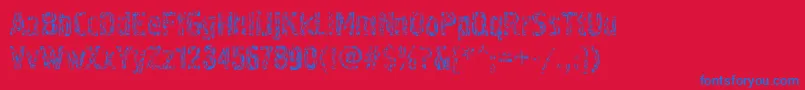 Pollockc4-Schriftart – Blaue Schriften auf rotem Hintergrund