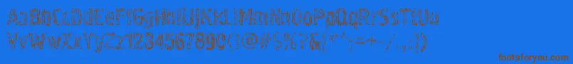 Pollockc4 Font – Brown Fonts on Blue Background