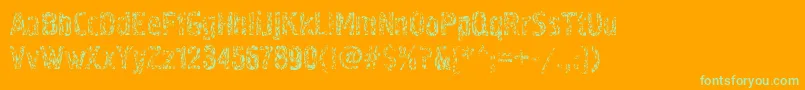 Czcionka Pollockc4 – zielone czcionki na pomarańczowym tle