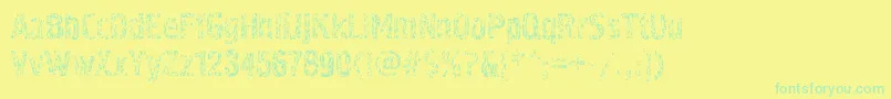Pollockc4-Schriftart – Grüne Schriften auf gelbem Hintergrund