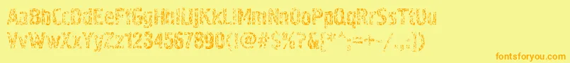 Pollockc4-fontti – oranssit fontit keltaisella taustalla