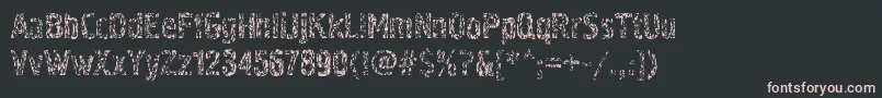 Pollockc4-fontti – vaaleanpunaiset fontit mustalla taustalla