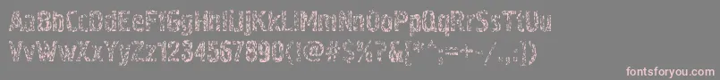 Pollockc4-fontti – vaaleanpunaiset fontit harmaalla taustalla