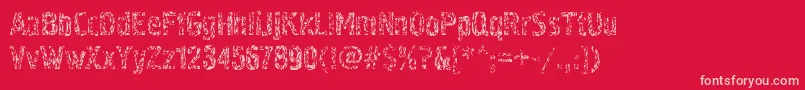 Pollockc4-Schriftart – Rosa Schriften auf rotem Hintergrund