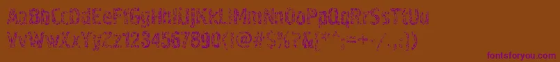 Pollockc4-Schriftart – Violette Schriften auf braunem Hintergrund