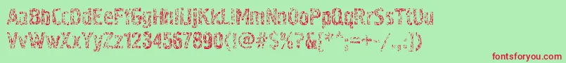 Pollockc4-fontti – punaiset fontit vihreällä taustalla