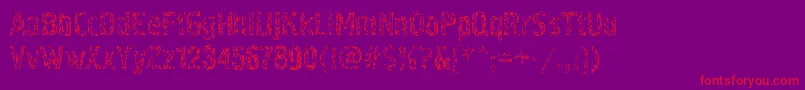 Pollockc4-Schriftart – Rote Schriften auf violettem Hintergrund