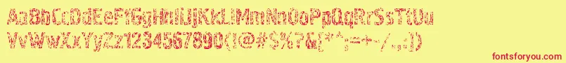 フォントPollockc4 – 赤い文字の黄色い背景