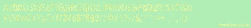 Pollockc4-fontti – keltaiset fontit vihreällä taustalla