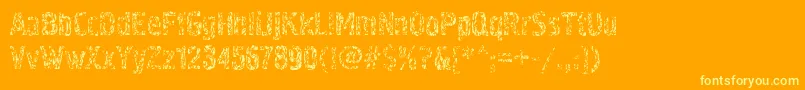 Pollockc4-Schriftart – Gelbe Schriften auf orangefarbenem Hintergrund