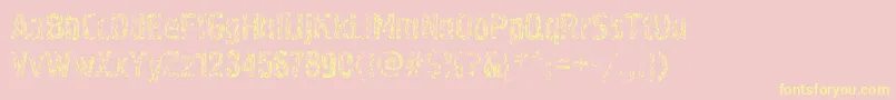 Pollockc4-fontti – keltaiset fontit vaaleanpunaisella taustalla