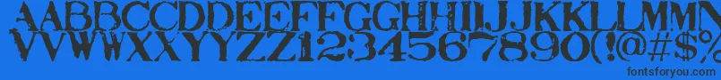 Stampact-fontti – mustat fontit sinisellä taustalla