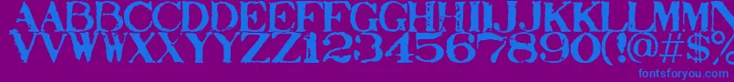 Stampact-fontti – siniset fontit violetilla taustalla
