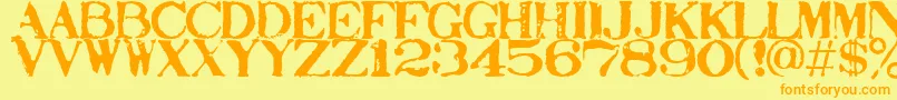 Stampact Font – Orange Fonts on Yellow Background