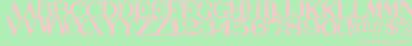 Czcionka Stampact – różowe czcionki na zielonym tle
