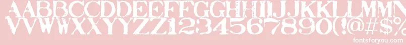 Stampact-fontti – valkoiset fontit vaaleanpunaisella taustalla