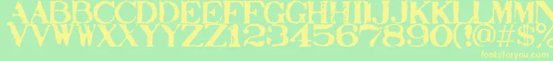 Stampact Font – Yellow Fonts on Green Background
