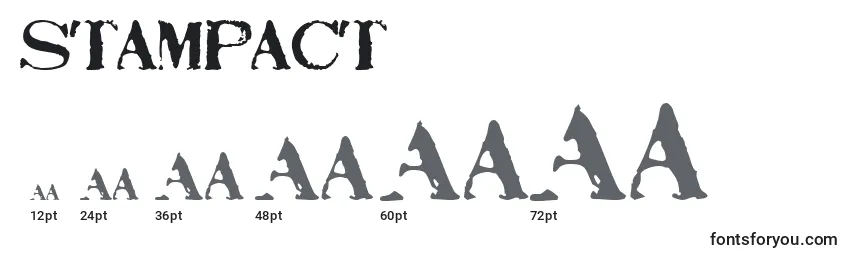 Размеры шрифта Stampact