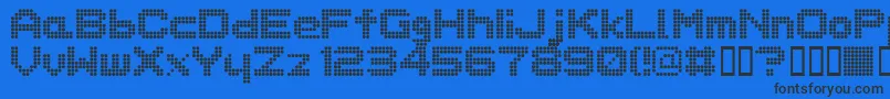 Dotspeci Font – Black Fonts on Blue Background