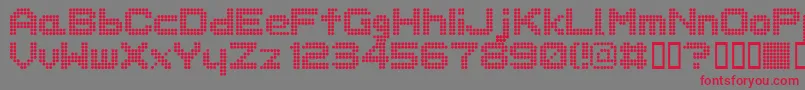 Dotspeci Font – Red Fonts on Gray Background