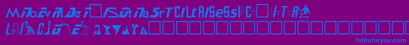 SafariPlain-Schriftart – Blaue Schriften auf violettem Hintergrund