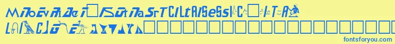 SafariPlain Font – Blue Fonts on Yellow Background
