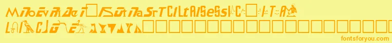 SafariPlain-fontti – oranssit fontit keltaisella taustalla