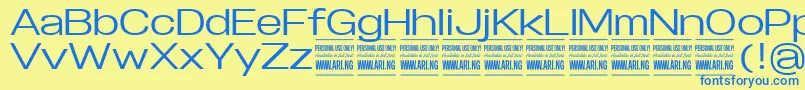 SpecifypersonalExpmedium Font – Blue Fonts on Yellow Background