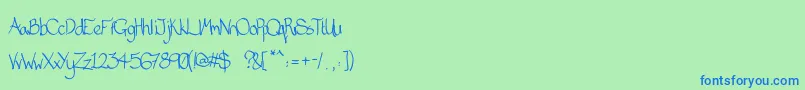 Czcionka Mattserif – niebieskie czcionki na zielonym tle