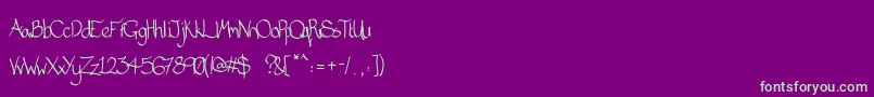 フォントMattserif – 紫の背景に緑のフォント