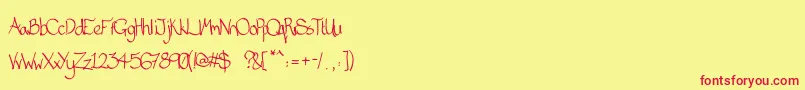 Police Mattserif – polices rouges sur fond jaune