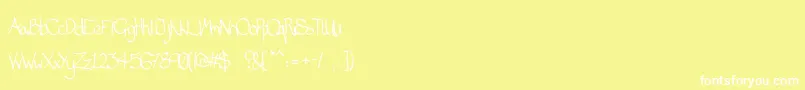 Czcionka Mattserif – białe czcionki na żółtym tle