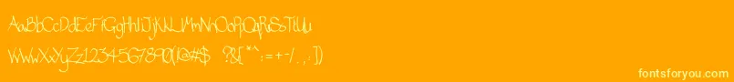 Mattserif-Schriftart – Gelbe Schriften auf orangefarbenem Hintergrund