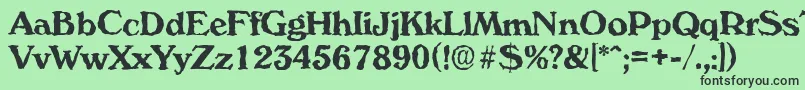 VeronarandomBold Font – Black Fonts on Green Background