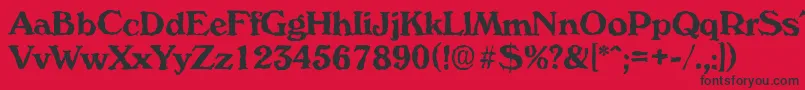 VeronarandomBold Font – Black Fonts on Red Background