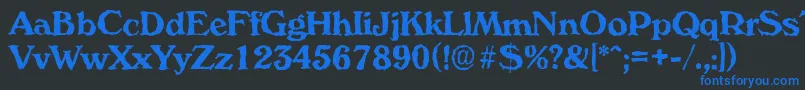 フォントVeronarandomBold – 黒い背景に青い文字